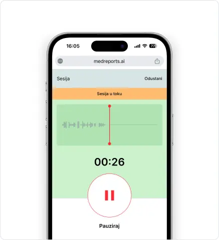AI transkripcija medicinskog nalaza u realnom vremenu